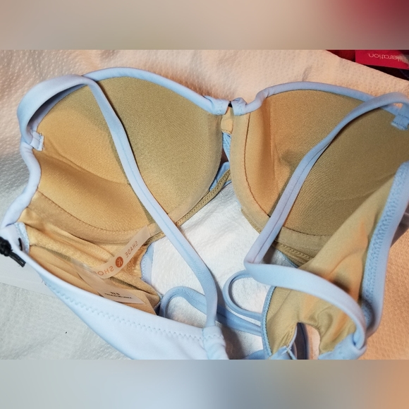 NWT CROSS BACK BONED UNDERWIRE SUPPORT MOLDED CUPS SWIMSUIT SWIM BRA TOP - Picture 5 of 5